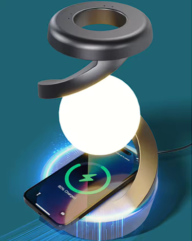 Levitating RGB Moon Lamp with Wireless Charging – Sensor Control